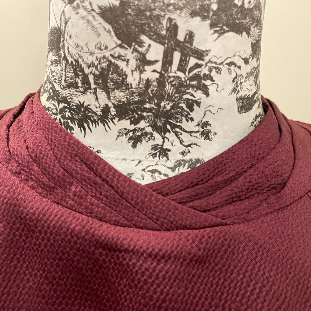 Elegant Burgundy Satin Dress - Picture 3 of 4
